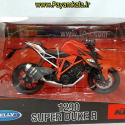 (سایز بزرگ) ماکت فلزی موتورسیکلت کی تی ام (KTM 1290 SUPER DUKE R BY WELLY)(1/10) 