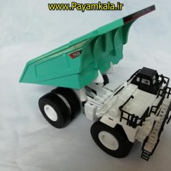 (فلزی) ماکت فلزی کامیون دامپ تراک (DUMP TRUCK 793D BY KDW) سفید-سبز