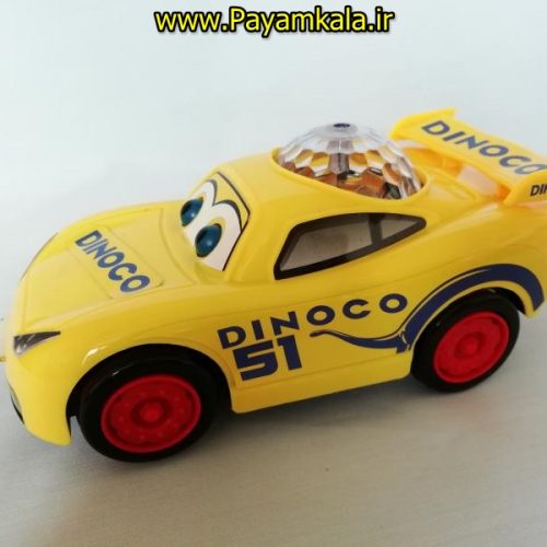 (موزیکال-رقص نور- باطری خور) ماشین مک کویین برقی بزرگ مقیاس 1:24 (CARS 3)
