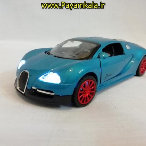 (موسیقی دار) اسباب بازی ماشین بوگاتی متوسط (Bugatti) موزیکال-چراغدار فلزی