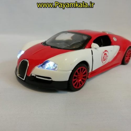 (موسیقی دار) اسباب بازی ماشین بوگاتی متوسط (Bugatti) موزیکال-چراغدار فلزی
