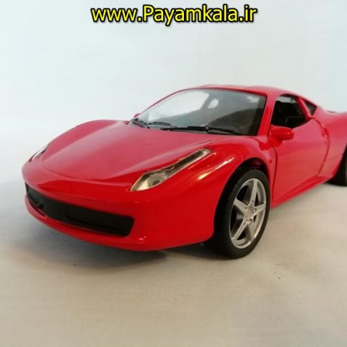 (موزیکال-چراغدار) ماکت فلزی عقب کش فراری بزرگ (1:24) (FERRARI)