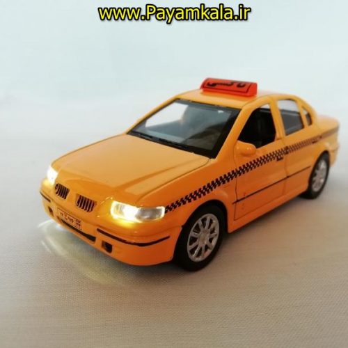 اسباب بازی تاکسی عقب کش فلزی سمند (SAMAND TAXI) چراغدار موزیکال
