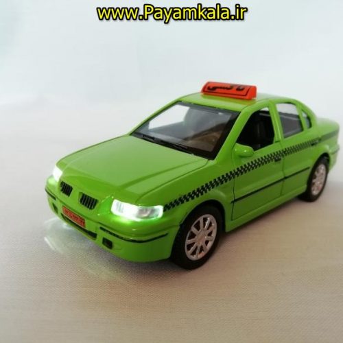 اسباب بازی تاکسی عقب کش فلزی سمند (SAMAND TAXI) چراغدار موزیکال