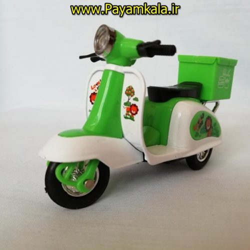 (صندوق دار) اسباب بازی ماکت عقب کش موتور وسپا