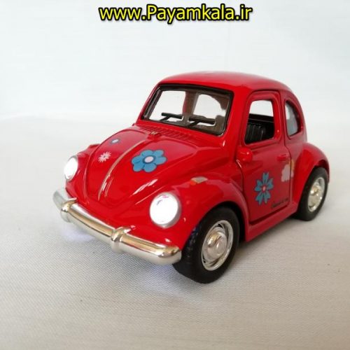 (موزیکال-چراغدار) اسباب بازی ماشین فلزی فولکس فانتزی گلدار