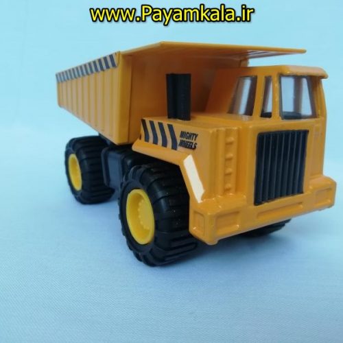 (پلاستیکی نشکن جعبه دار) ماکت فلزی کامیون دامپ تراک (DUMP) پلاستیکی نشکن زرد