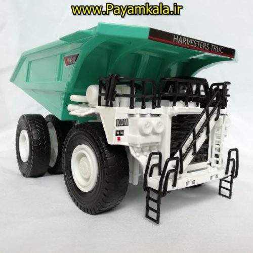 (فلزی) ماکت فلزی کامیون دامپ تراک (DUMP TRUCK 793D BY KDW) سفید-سبز