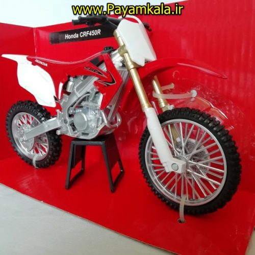 (سایز بزرگ NEWRAY) ماکت فلزی موتورسیکلت هوندا (HONDA CRF450R)(1/12)