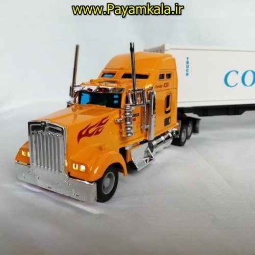 (SHANGKU) اسباب بازی تریلی کانتینر دار (موزیکال - چراغدار ) CONTAINER TRUCK) 1:42) زرد