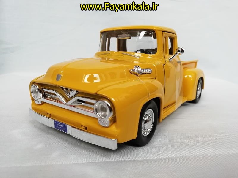ماشین فلزی وانت فورد(1:24)(PICKUP F-100 FORD 1955) زرد