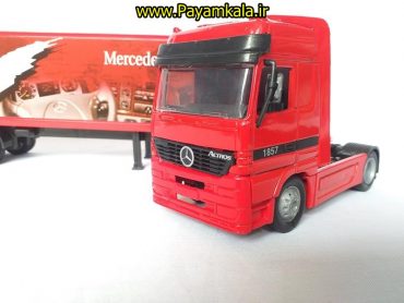 ماکت فلزی تریلی بنز 1857 BENZ قرمز ساخت (Newray)(1:43)